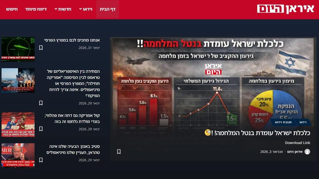 מתוך עמוד הבית של "איראן היום"