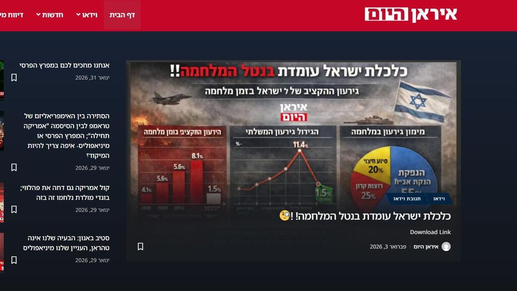 מתוך עמוד הבית של "איראן היום"