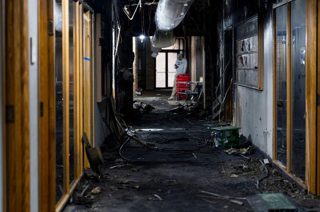    Sooty hallways after attack on Michigan synagogue