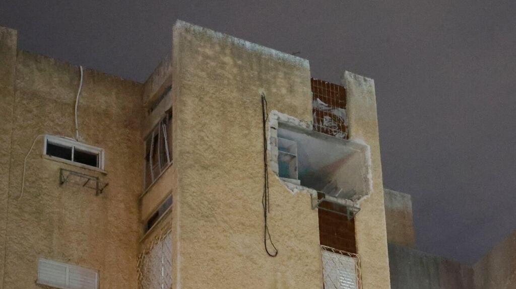 בניין שנפגע בתל אביב