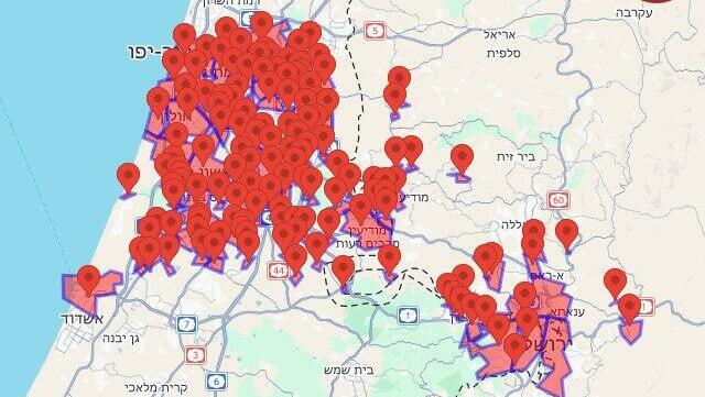 מפת אזעקות 