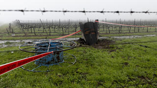 שברי יירוט במטע ברמת הגולן