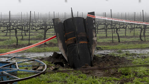 שברי יירוט במטע ברמת הגולן