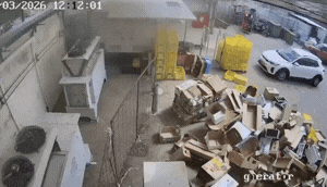 שבר יירוט נופל על מכונית ברחובות