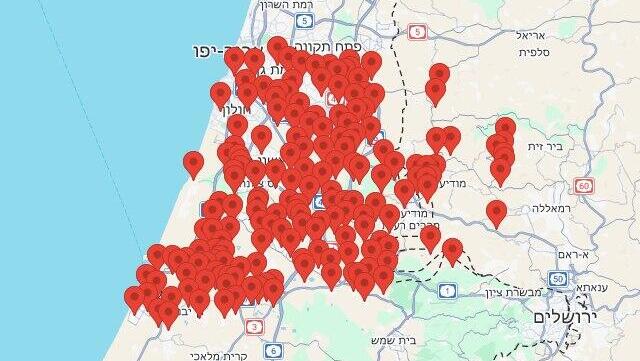 מפת אזעקות 
