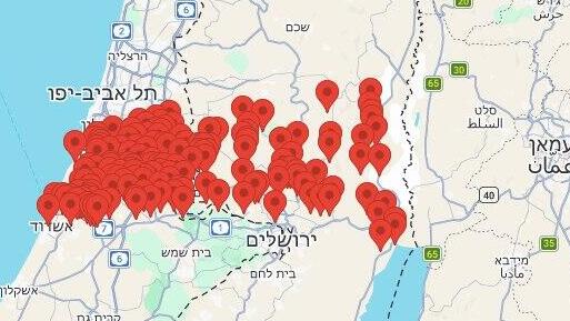מפת אזעקות 