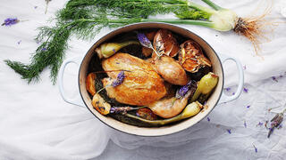 קדרת עוף ביין לבן