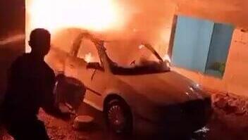 הצתת רכבים ומבנים בדיר אל חטאב במרחב שכם