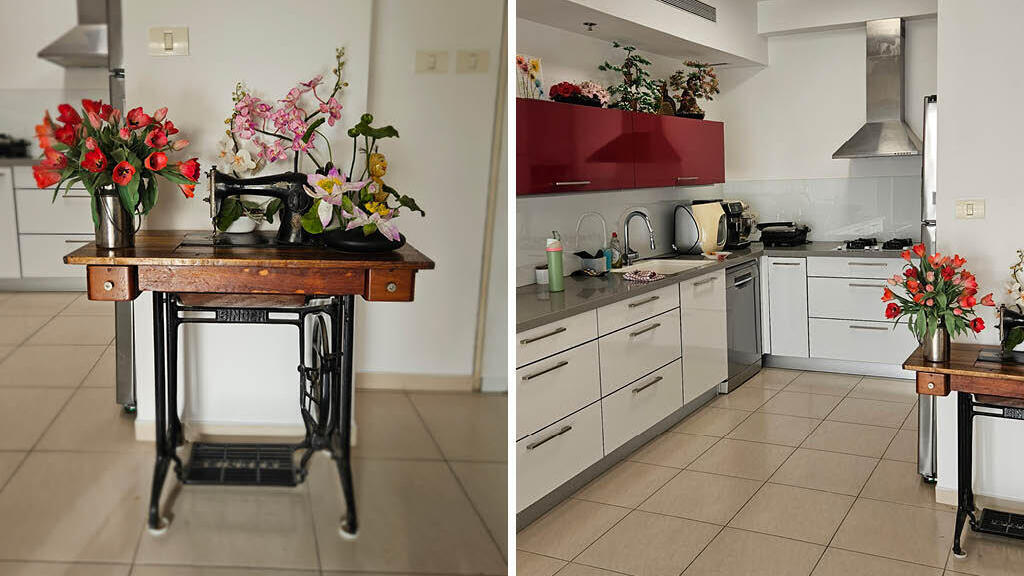 This is the new apartment in Tel Aviv, she doesn't want to be bothered with redoing the kitchen (Photo: Gita Rokach) דירה חדשה