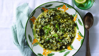 טבעוני: מרק תרד ואורז