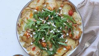 שאריות תפוח אדמה בתנור הפכו לקרפצ'יו תפוח אדמה בסגנון ים־תיכוני