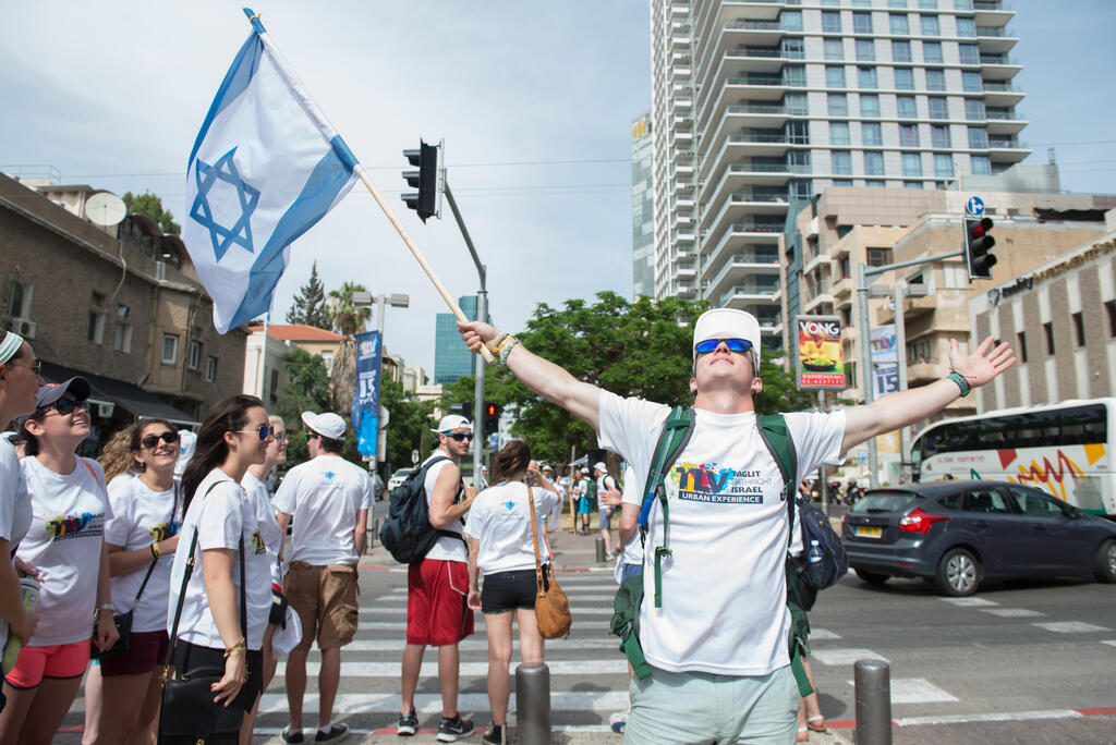 Participants on a Birthright Israel trip gather in Tel Aviv, Israel (Photo: Birthright Israel) Participants on a Birthright Israel trip gather in Tel Aviv, Israel