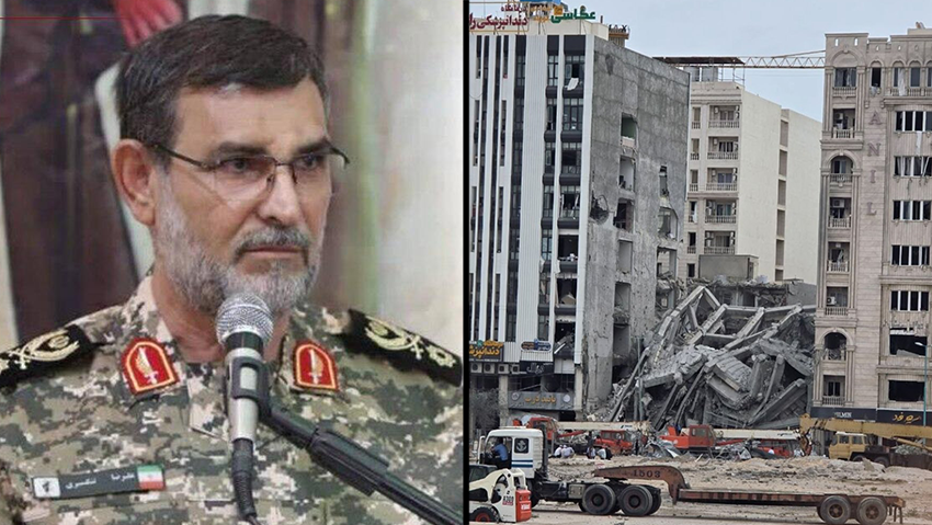 Revolutionary Guard Navy commander Ali Reza Tangsiri המבנה שבו שהה עלי רזא תנגסירי כשחוסל בבנדר עבאס