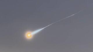 יירוט טיל איראני בשמי ישראל כפי שתועד מחולון