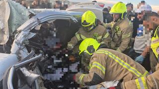 זירת תאונת הדרכים בכביש 316