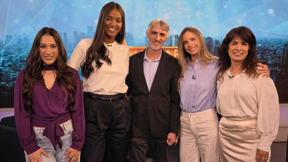 LTR: India Naftali, Titi Ayanaw, Guest Beni Sabti, Sarai Givaty and Nitsana Darshan-Leitner All Caps with Beni