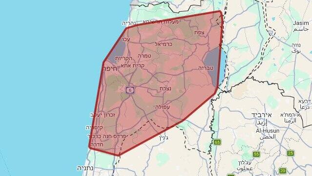 Тревога в Израиле (Инфографика: "Цофар") מפת אזעקות צבע אדום - צופר