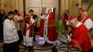 תהלוכת המיסה של יום ראשון של הדקלים בירושלים