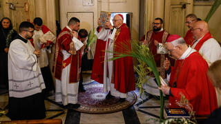 תהלוכת המיסה של יום ראשון של הדקלים בירושלים