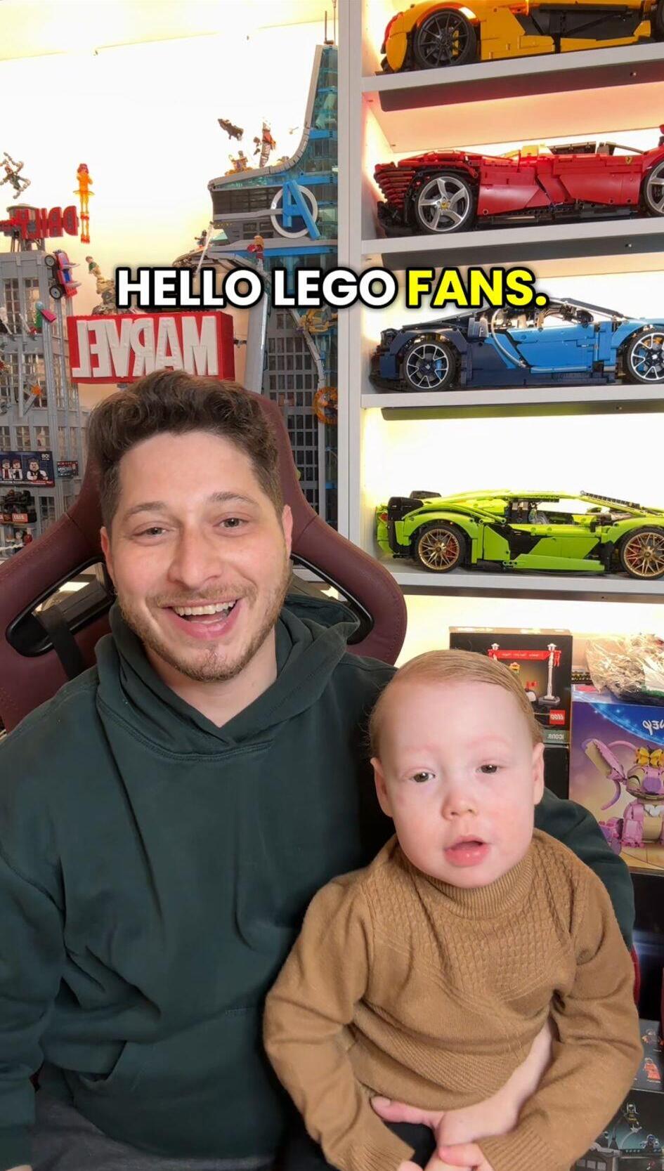 Elliott holds AJ in the family’s LEGO-filled studio in an image from one of his social media videos documenting their journey through the toddler’s illness (Photo: Courtesy) Elliott holds AJ in the family’s LEGO-filled studio in an image from one of his social media videos documenting their journey through the toddler’s illness