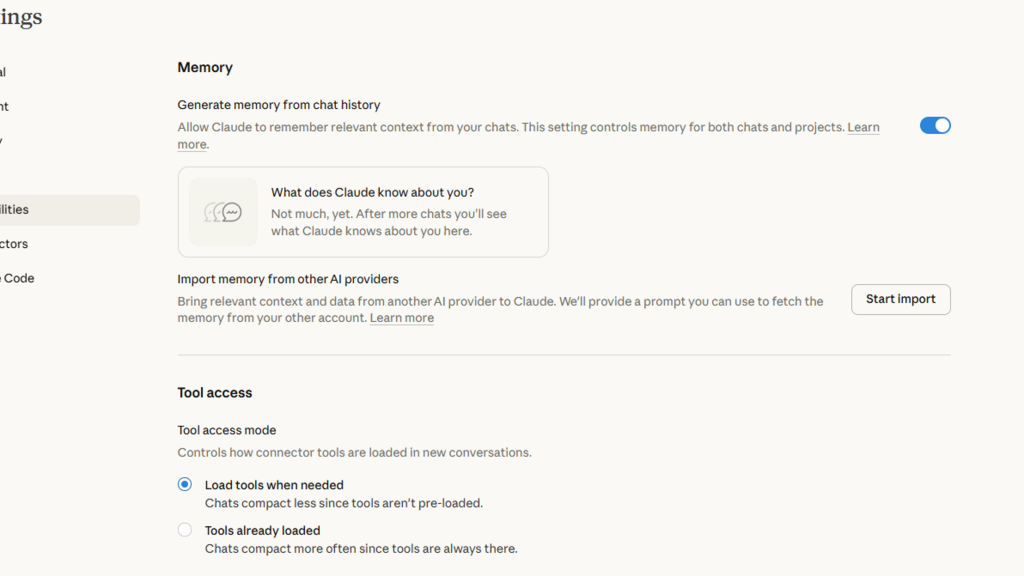 פיצ'ר "זיכרון" בקלוד