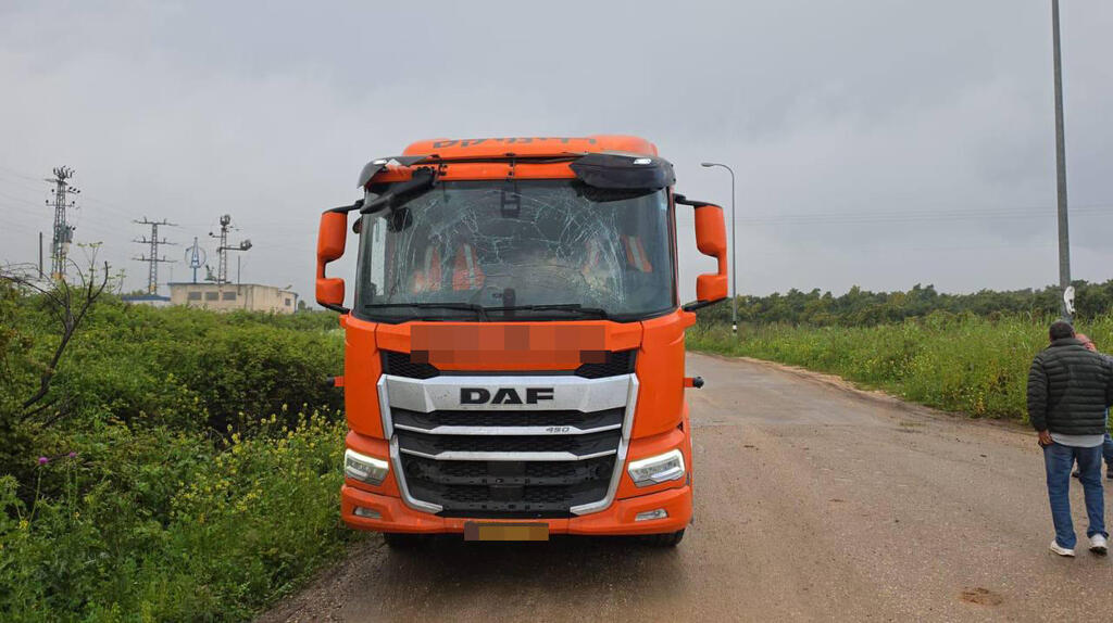 המשאית שנפגעה מכטב"ם בצפון