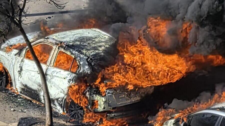 רכב בוער בגבעת שמואל