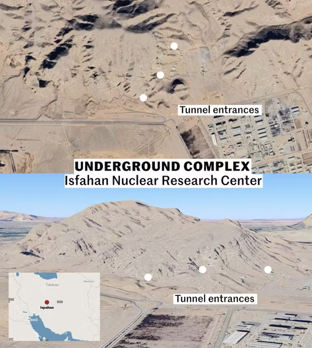 שיירה נושאת מלאי מסתורי בכניסה למתקן באיספהאן