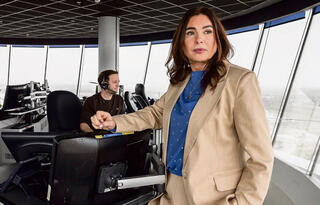 רגב במגדל הפיקוח בנתב"ג, השבוע. "כל יום אני מבקשת לפתוח את נמל התעופה רמון, אבל שר הביטחון והצבא מתנגדים"