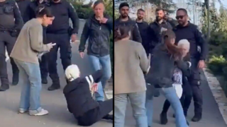 שוטרת מטיחה באלימות אישה מבוגרת