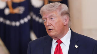 נשיא ארה"ב דונלד טראמפ בעדכון על המלחמה עם איראן בבית הלבן