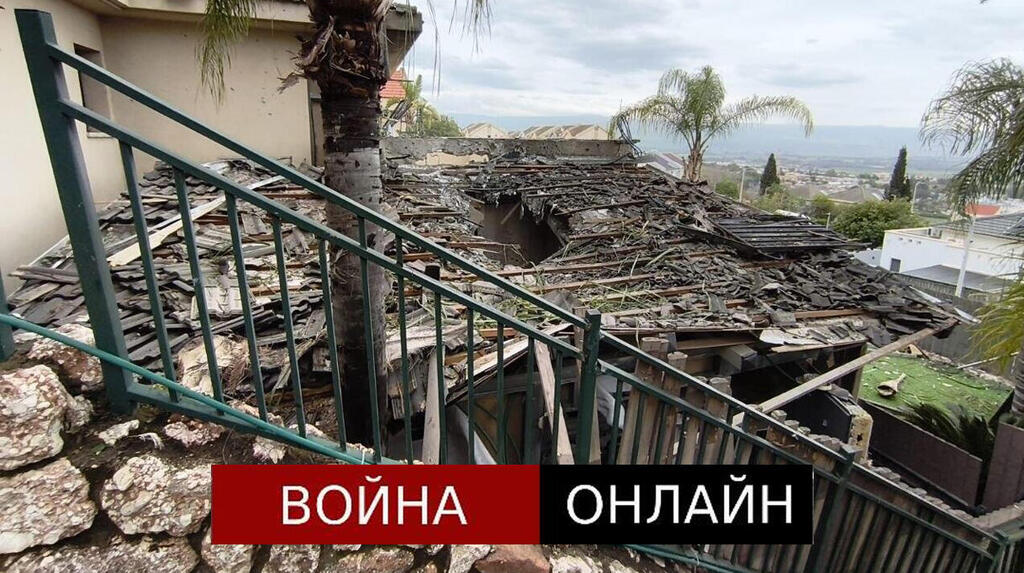 Кирьят-Шмона после обстрела (Фото: пресс-служба полиции) Кирьят-Шмона после обстрела