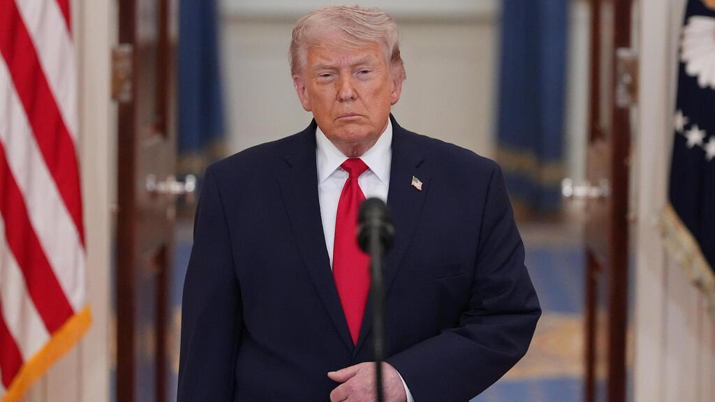 Дональд Трамп (Фото: AP Photo/Alex Brandon) נשיא ארה"ב דונלד טראמפ בעדכון על המלחמה עם איראן בבית הלבן
