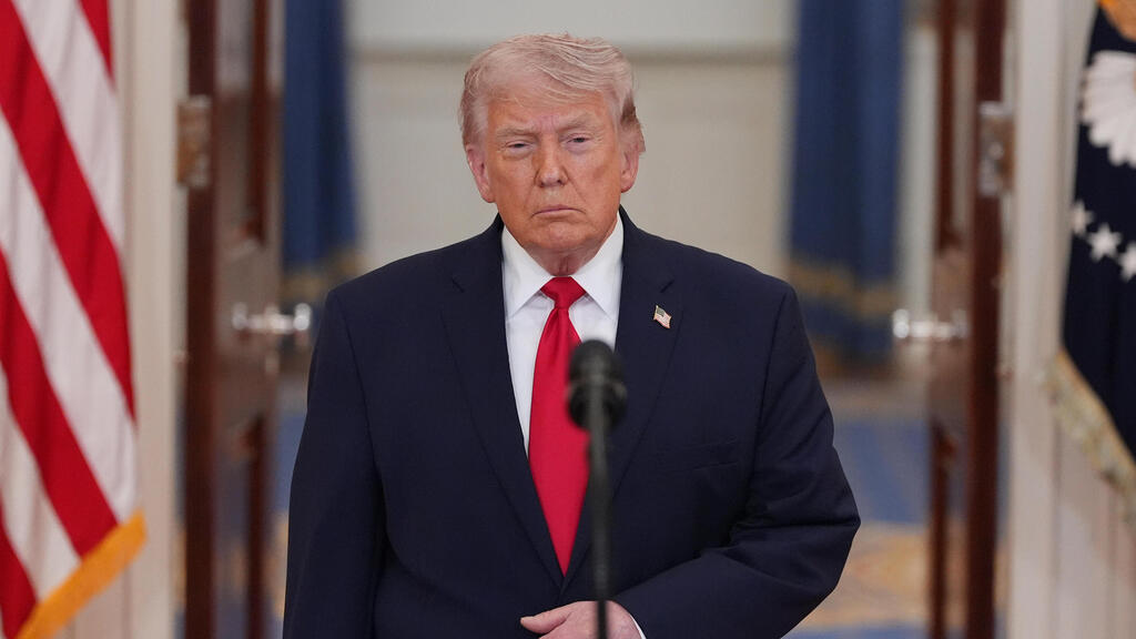 נשיא ארה"ב דונלד טראמפ בעדכון על המלחמה עם איראן בבית הלבן