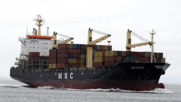 The MSC ISHYKA vessel attacked by Iran (Photo: from vesselfinder) האונייה MSC ISHYKA שהותקפה על ידי האיראנים