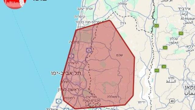 Зона обстрелов (Фото: Цофар) שיגורים מאיראן