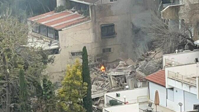 זירת הפגיעה בחיפה