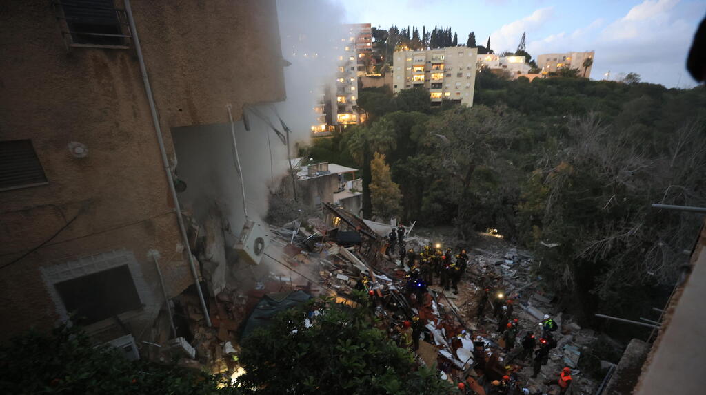 זירת הפגיעה בחיפה