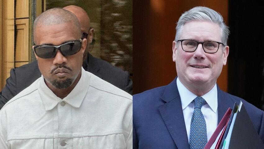 Photo: AP, Frank Augstein\AP ראש ממשלת בריטניה, קיר סטרמר, וקניה ווסט