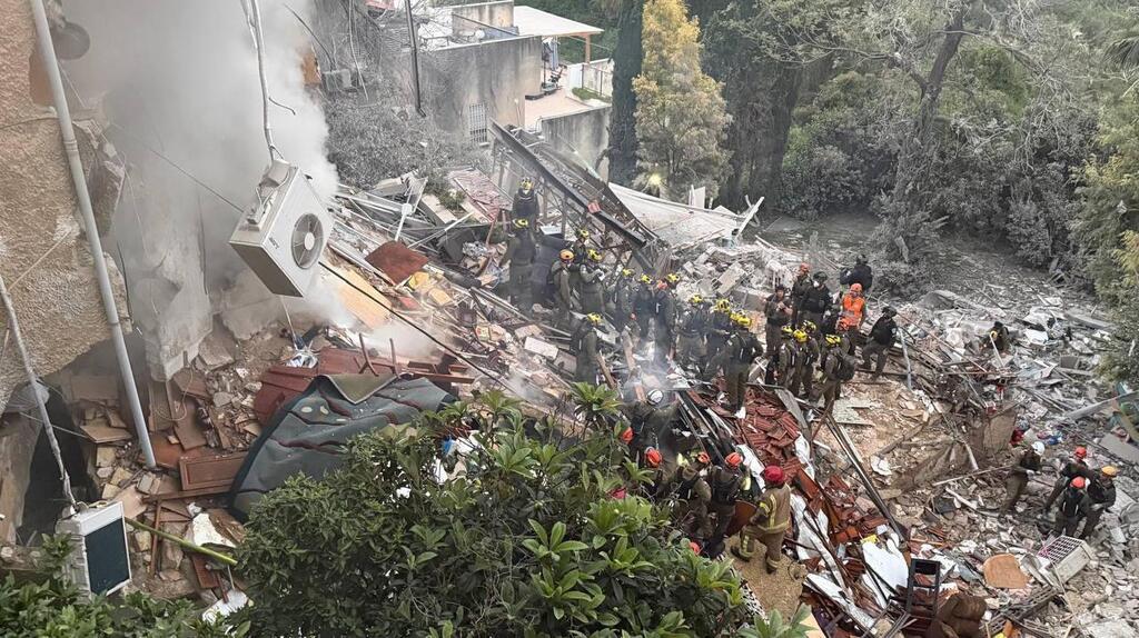 זירת הפגיעה בחיפה