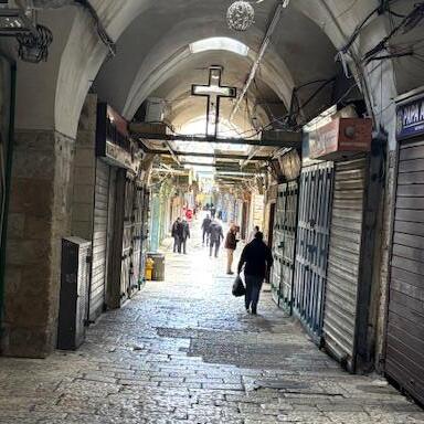The streets of the Old City of Jerusalem are empty on Easter Sunday