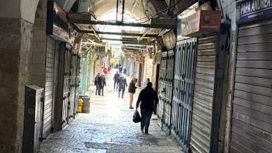 The streets of the Old City of Jerusalem are empty on Easter Sunday