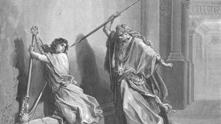 שאול מנסה להרוג את דוד – תחריט של גוסטב דורה