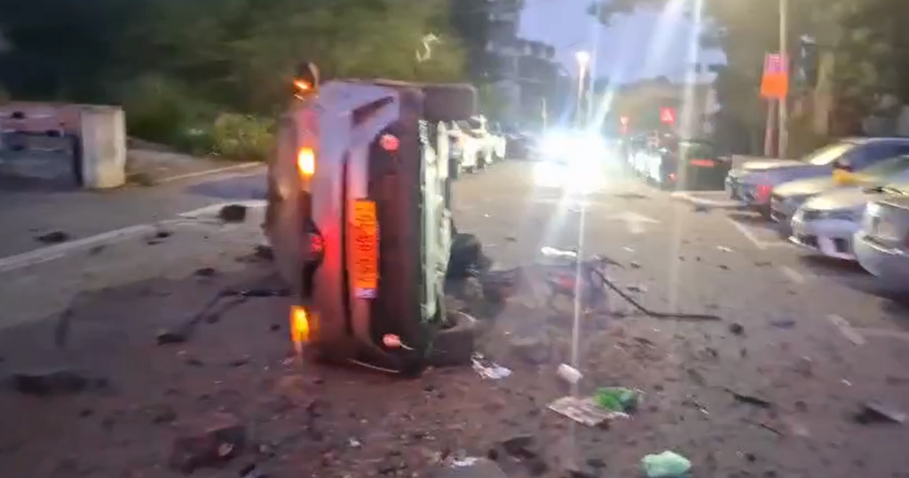 זירת הנפילה בחיפה אחרי פגיעת הטיל המתפצל מאיראן