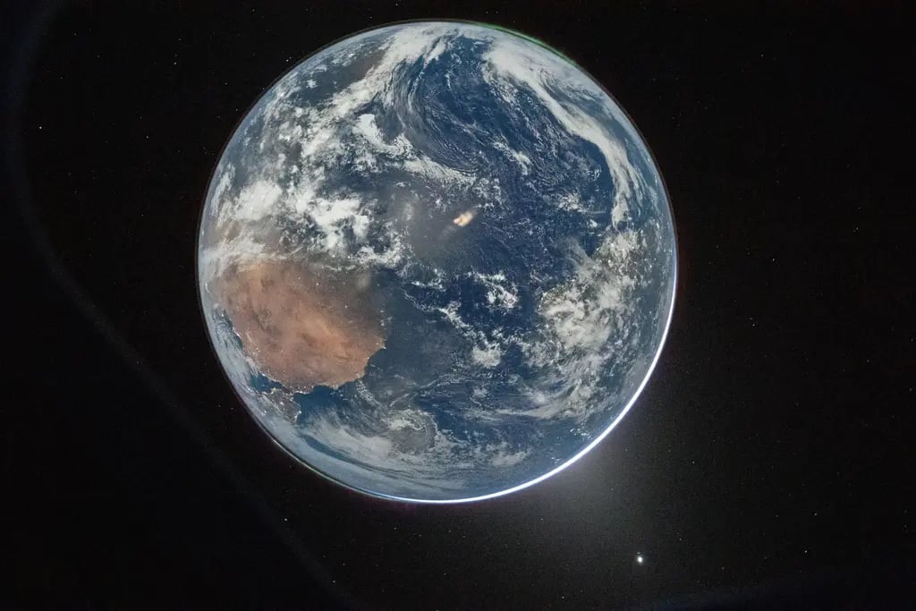 View of Earth from the spacecraft 