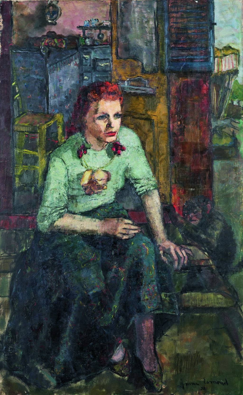 "הגברת עם הקוף" - דיאן אסמונד- המוזיאון לאמנות והיסטוריה יהודית, פריז. מתנת אדריאנה וויקטור וואליס