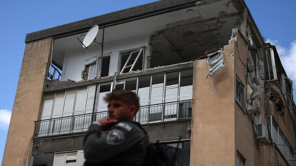 בניין שנפגע ברמת גן