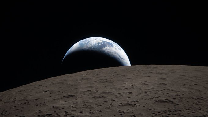 כדור הארץ, מהצד הרחוק של הירח