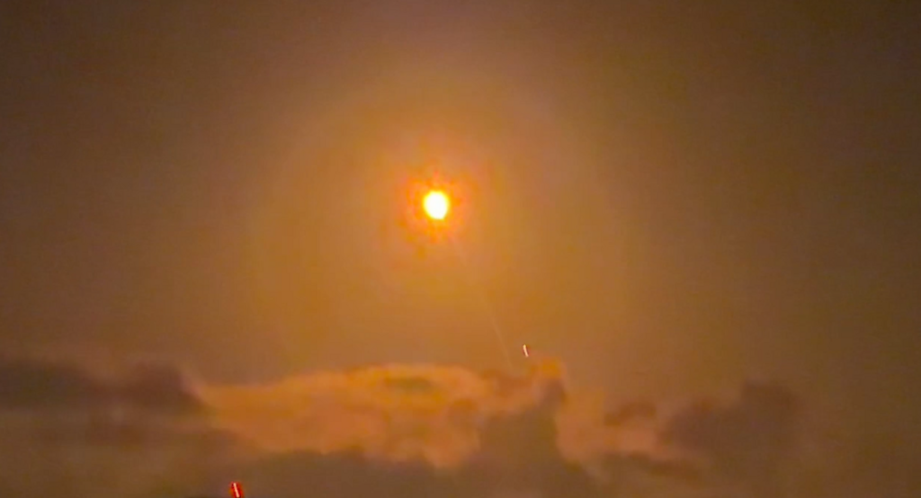 יירוט הטיל האיראני בשמי מרכז הארץ