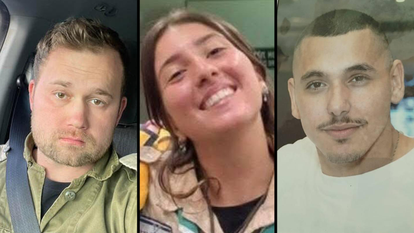 Master Sgt. Alexander Bondaryov, Gaia Oren, Sgt. Rafael Meirov (Photo: from Facebook, courtesy of the families) סמל רפאל מאירוב ז"ל, גאיה אורן ז"ל, רס"ר אלכסנדר בונדריוב ז"ל